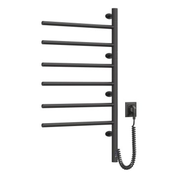 Elektryczny obrotowy suszarka na ręczniki z termostatem ARABESQUE 196W/230V 81,8 cm IP44 czarna