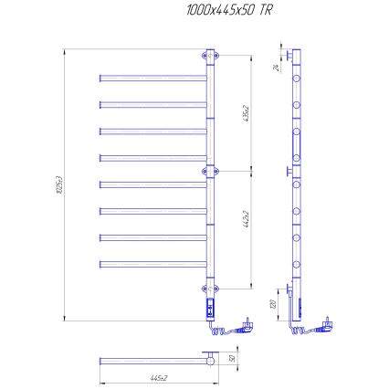 Elektryczna obrotowa suszarka na ręczniki VEER 95W/230V 102,5x44,5 cm stal nierdzewna/błyszczący chrom