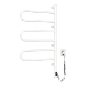 Elektryczny obrotowy wieszak na ręczniki z termostatem FOUETTE 100W 80x49 cm biały
