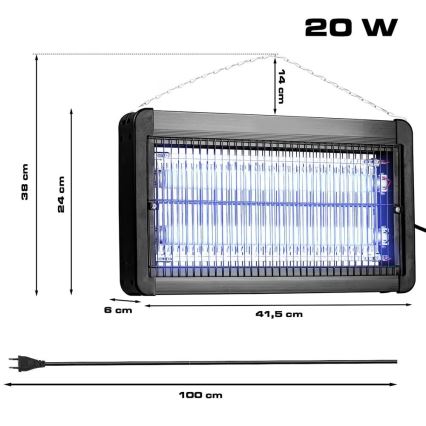 Elektryczny odstraszacz owadów 2x10W/230V 100 m²