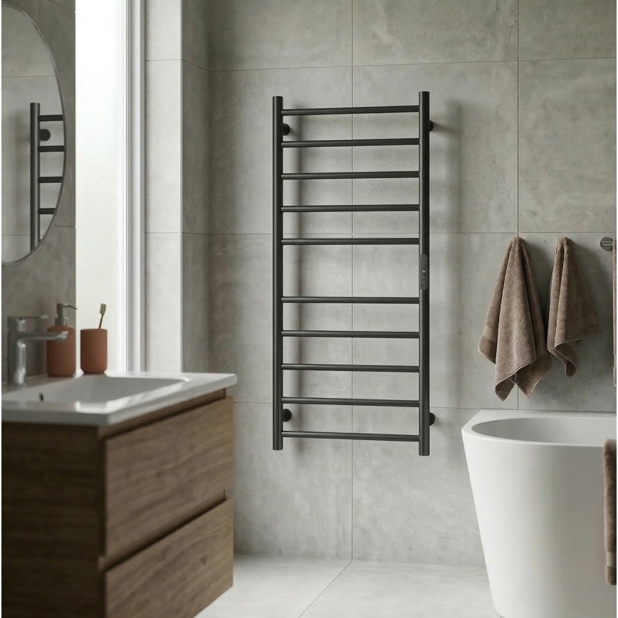 Elektryczny suszacz do ręczników 45x96 cm 130W stal nierdzewna/czarny