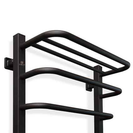 Elektryczny suszacz do ręczników z termostatem FORTIS 155W 80x48 cm, czarny, prawy