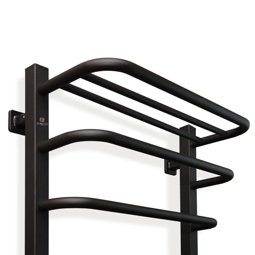 Elektryczny suszacz do ręczników z termostatem FORTIS 155W 80x48 cm, czarny, prawy