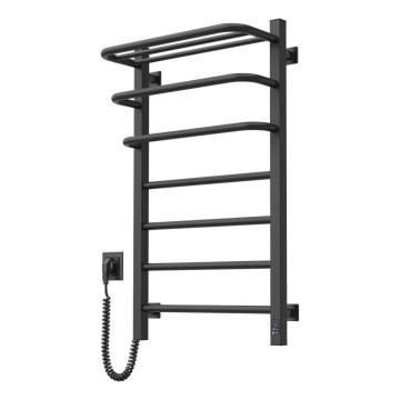 Elektryczny suszacz do ręczników z termostatem FORTIS 155W 80x48 cm czarny, prawy