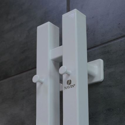 Elektryczny suszacz do ręczników z termostatem SILOUETTE 70 W 120 x 9 cm biały prawy