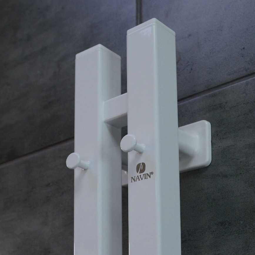 Elektryczny suszacz do ręczników z termostatem SILOUETTE 70 W 120 x 9 cm biały prawy