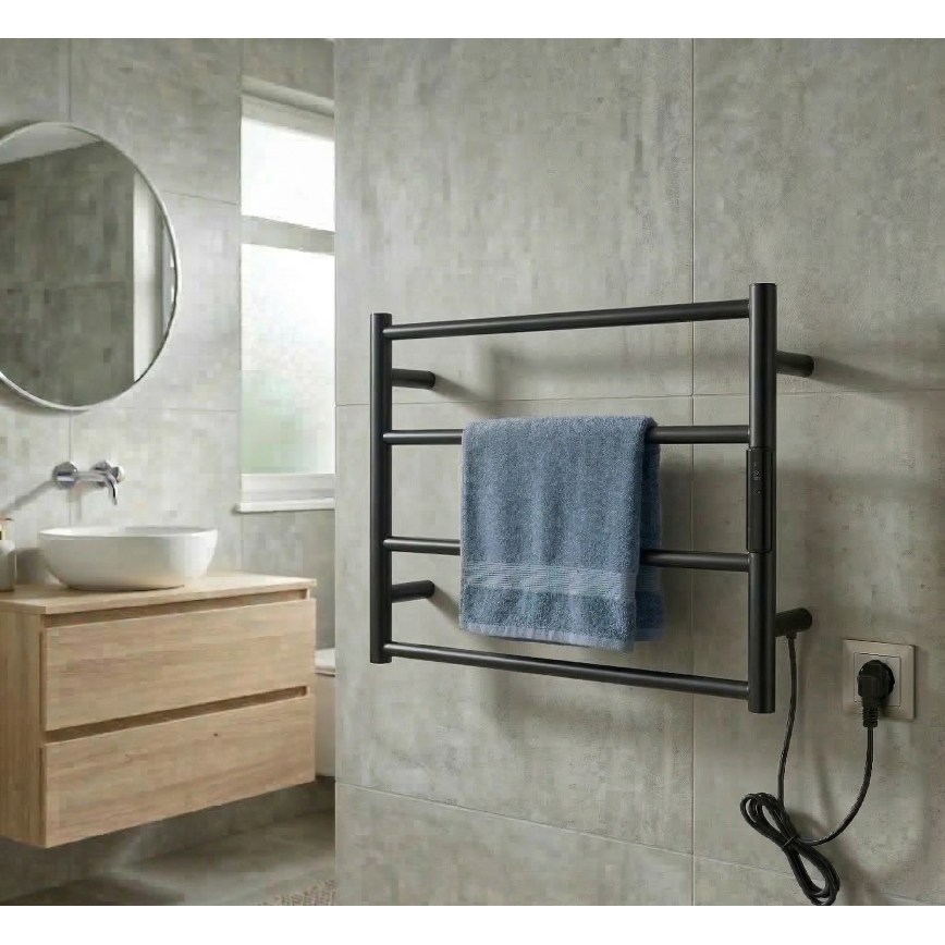 Elektryczny suszacz na ręczniki 56x37 63W stal nierdzewna/czarny