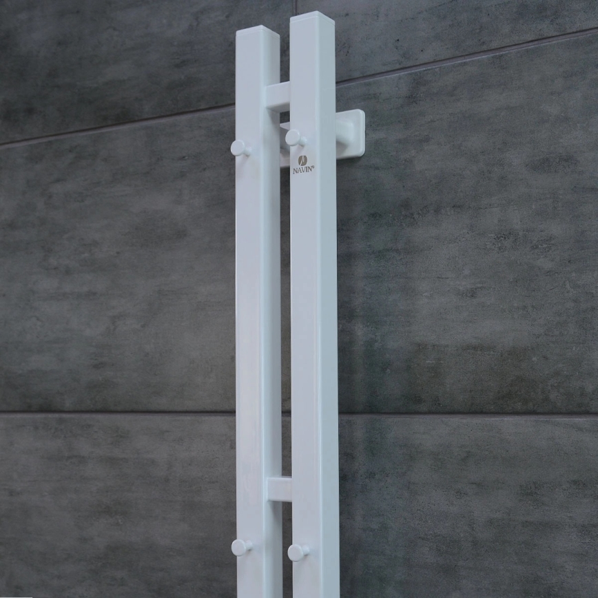 Elektryczny suszacz na ręczniki z termostatem SILOUETTE 106W 150x9cm biały prawy