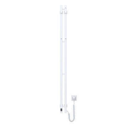 Elektryczny suszacz na ręczniki z termostatem SILOUETTE 106W 150x9cm biały prawy
