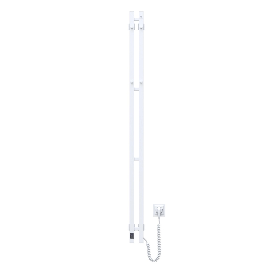 Elektryczny suszacz na ręczniki z termostatem SILOUETTE 106W 150x9cm biały prawy