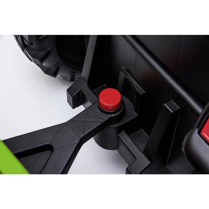 Elektryczny traktor z przyczepką 2x30W/7000 mAh czarny/zielony + pilot zdalnego sterowania