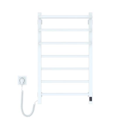 Elektryczny wieszak na ręczniki z termostatem FORTIS 155 W 80x48 cm biały lewy