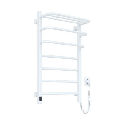 Elektryczny wieszak na ręczniki z termostatem FORTIS 155W 80x48 cm biały prawostronny