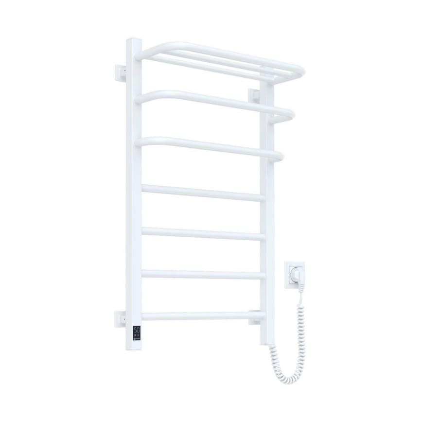 Elektryczny wieszak na ręczniki z termostatem FORTIS 155W 80x48 cm biały prawostronny