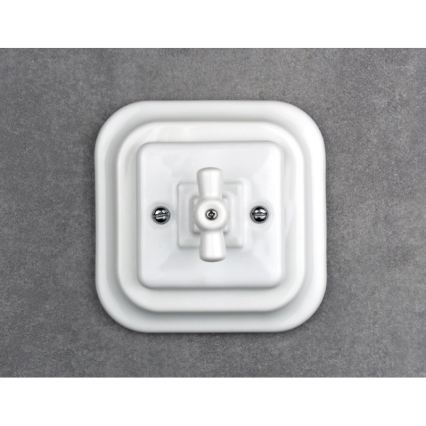 Elhard - Ceramiczna retro ramka, prosta, biała