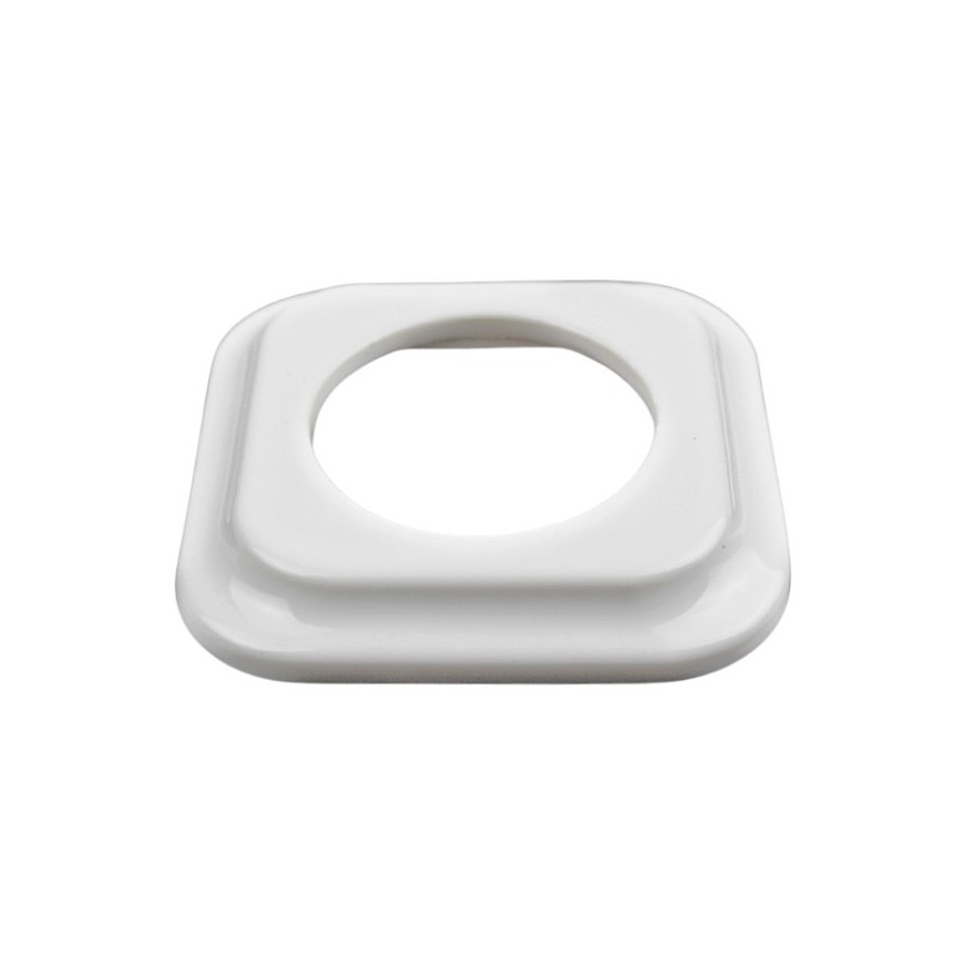Elhard - Ceramiczna retro ramka, prosta, biała