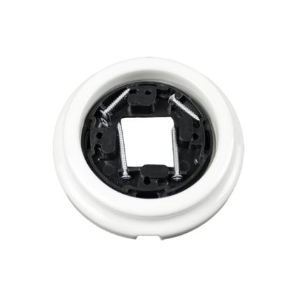 Elhard - Ceramiczne retro gniazdo ścienne do domu z ramką SCHUKO 230 V białe