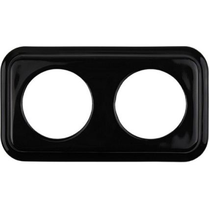 Elhard - Retro ceramiczny włącznik jednobiegunowy nr 1 i gniazdo SCHUKO 230V z ramką, czarne