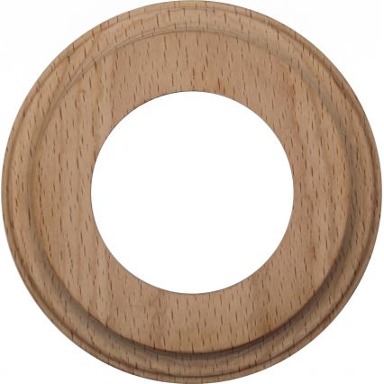 Elhard - Ceramiczny retro jednoklawiszowy wyłącznik z ramką č. 1 biały/jasne drewno