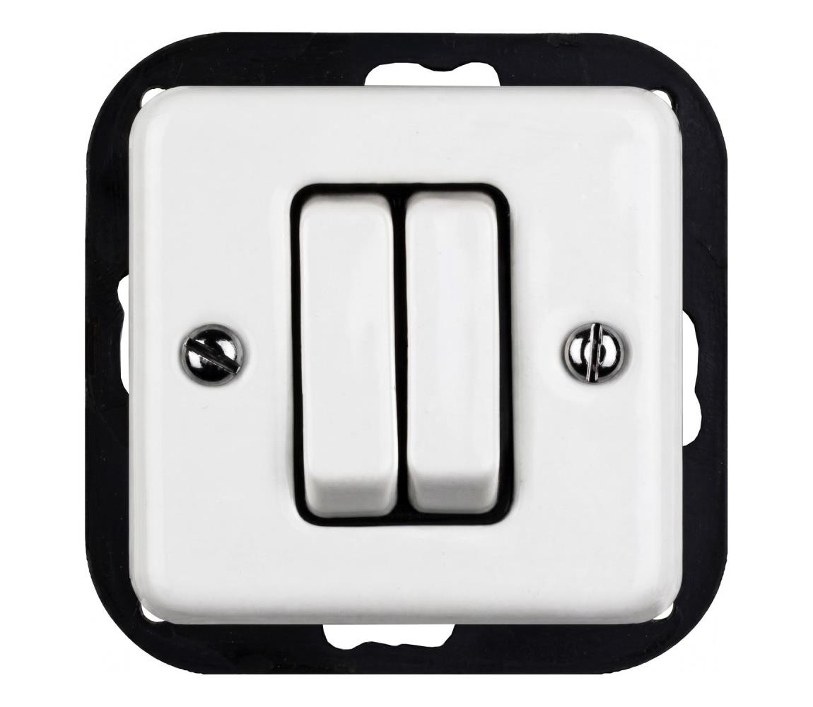 Elhard - Ceramiczny retro regulator żaluzji bez ramki biały