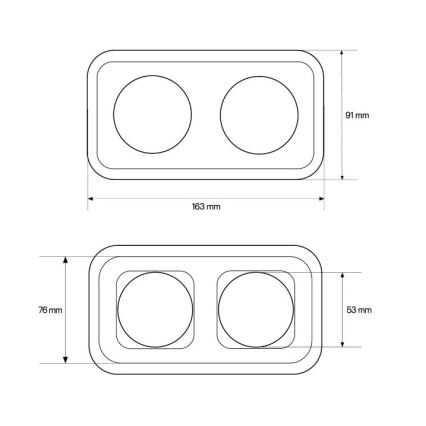 Elhard - Podwójne ceramiczne gniazdo domowe retro z ramką SCHUKO 230V białe