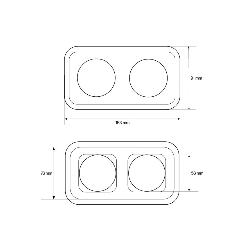 Elhard - Podwójne ceramiczne gniazdo domowe retro z ramką SCHUKO 230V białe