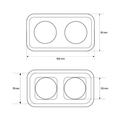 Elhard - Podwójne ceramiczne gniazdo retro do domu z ramką SCHUKO 230V, czarne
