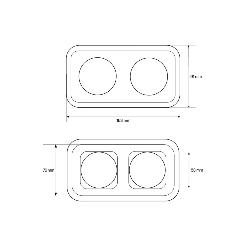 Elhard - Podwójne ceramiczne gniazdo retro do domu z ramką SCHUKO 230V, czarne