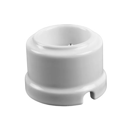 Elhard - Podwójne ceramiczne gniazdo ścienne w stylu retro z ramką, 230 V, białe