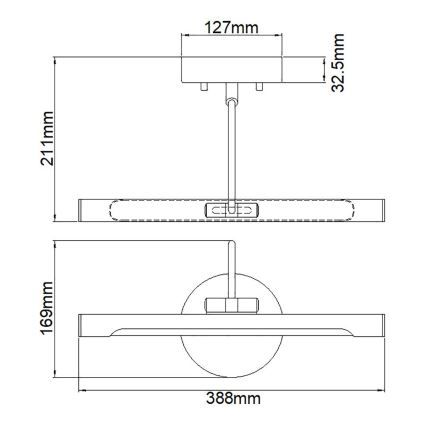 Elstead ALTON-PL-S-BB -LED Dimmable picture jasny ALTON LED/6W/230V gold