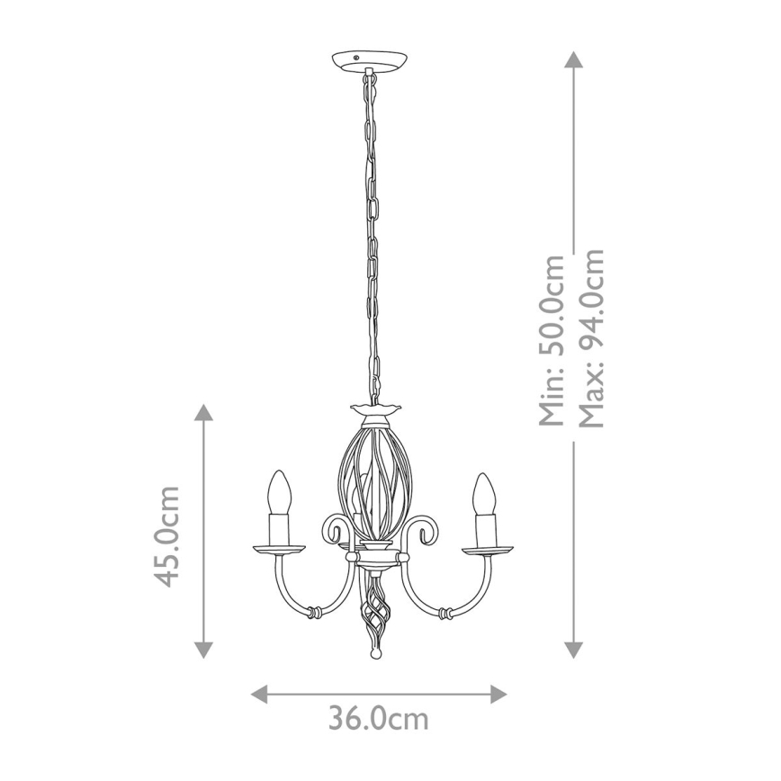 Elstead - Żyrandol na łańcuchu ARTISAN 3xE14/60W/230V
