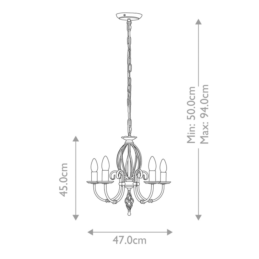 Elstead - Żyrandol na łańcuchu ARTISAN 5xE14/60W/230V