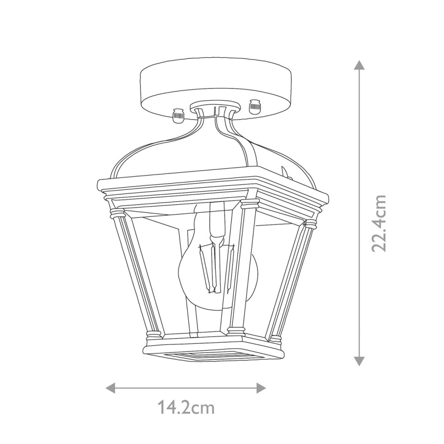Elstead - Zewnętrzna oprawa sufitowa BAYVIEW 1xE27/60W/230V IP44 czarna
