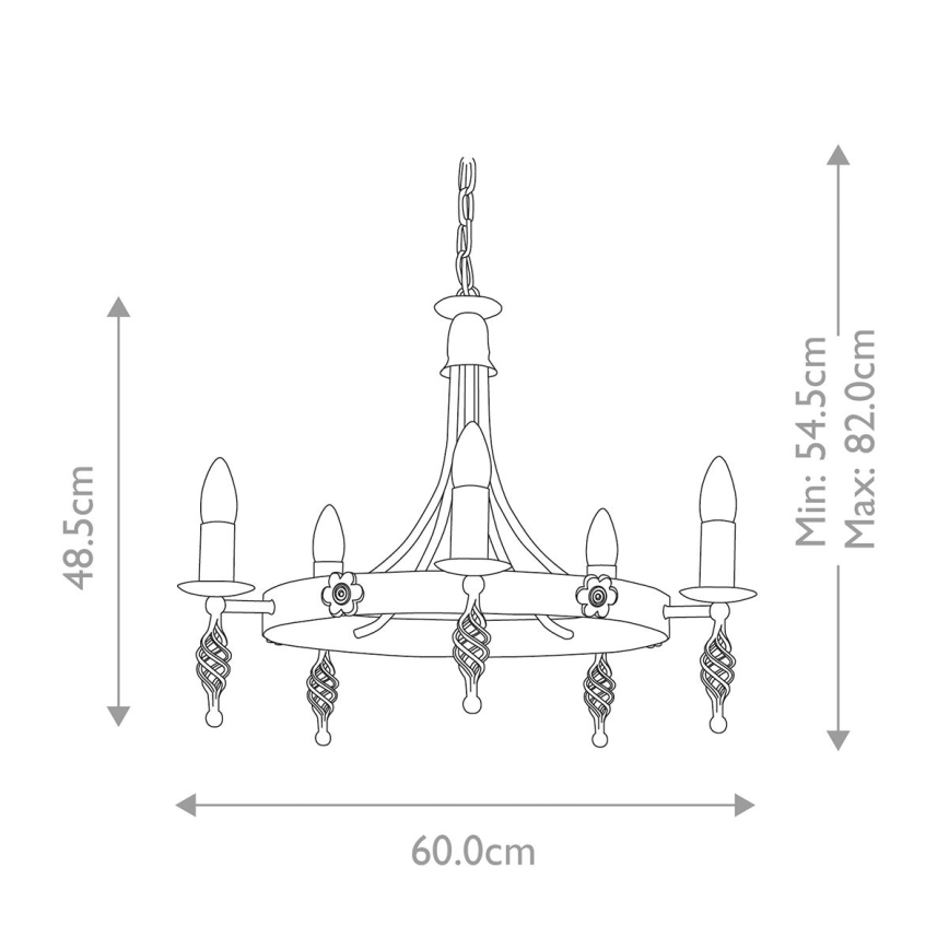 Elstead - Żyrandol na łańcuchu BELFRY 5xE14/60W/230V