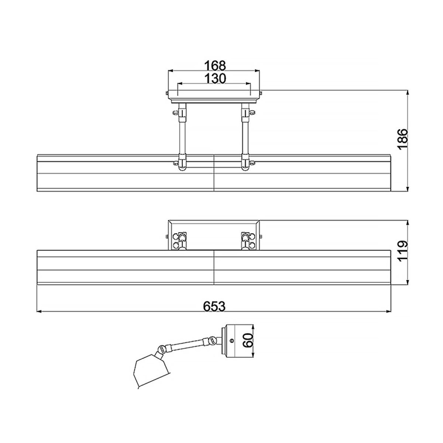 Elstead - Kinkiet do obrazów CHAWTON 4xE14/40W/230V brązowy