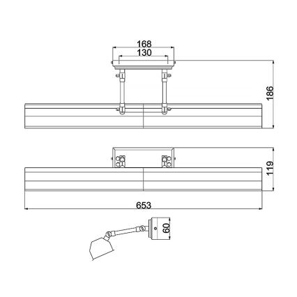Elstead - Kinkiet galeryjka CHAWTON 4xE14/40W/230V złoty