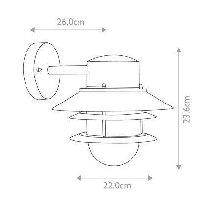Elstead - Zewnętrzny kinkiet COPENHAGEN 1xE27/60W/230V IP44