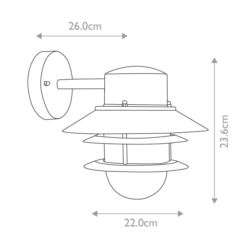 Elstead - Zewnętrzny kinkiet COPENHAGEN 1xE27/60W/230V IP44