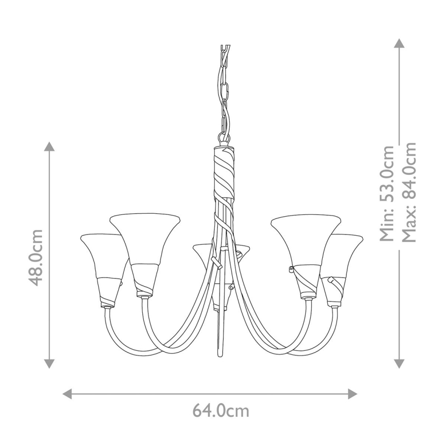 Elstead - Żyrandol na łańcuchu EMILY 5xE14/40W/230V