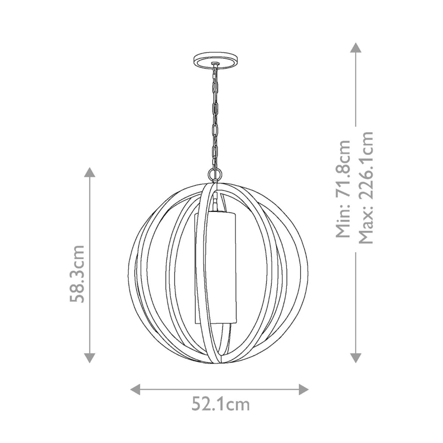 Elstead FE-ALLIER-P-S-LW - Żyrandol na łańcuchu ALLIER 1xE27/60W/230V dąb