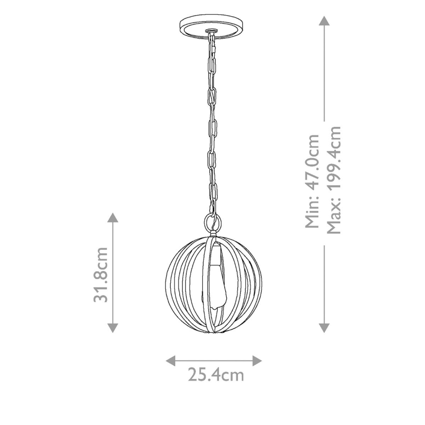 Elstead FE-ALLIER-P-WW - Żyrandol na łańcuchu ALLIER 1xE27/60W/230V dąb