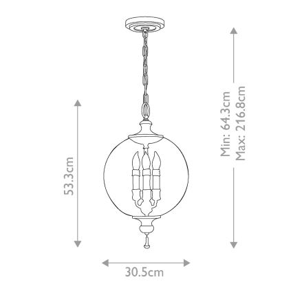 Elstead FE-ARGENTO-P - Żyrandol na łańcuchu ARGENTO 3xE14/60W/230V