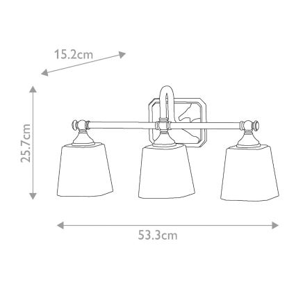 Elstead FE-CONCORD3-BATH - LED Kinkiet łazienkowy CONCORD 3xG9/3W/230V IP44