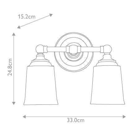 Elstead FE-HUGOLAKE2BATH - LED Kinkiet łazienkowy HUGOLAKE 2xG9/3W/230V IP44