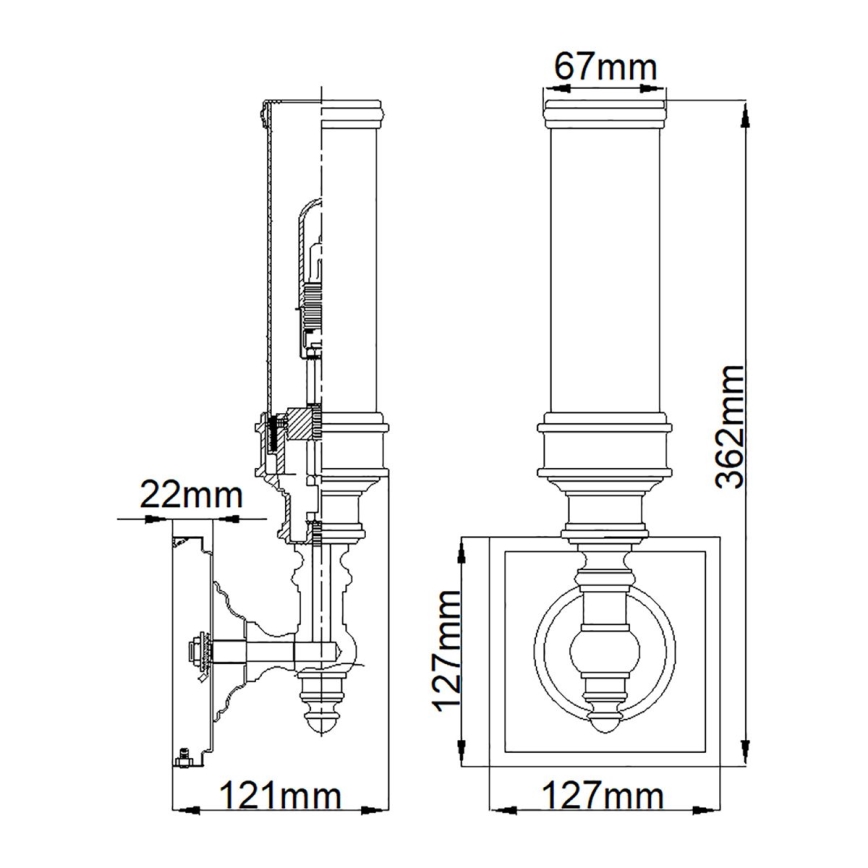 Elstead FE-PAYN-OR1-BATH - LED Kinkiet łazienkowy PAYNE 1xG9/3W/230V IP44