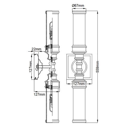 Elstead FE-PAYN-OR2-BATH - LED Kinkiet łazienkowy PAYNE 2xG9/3W/230V IP44