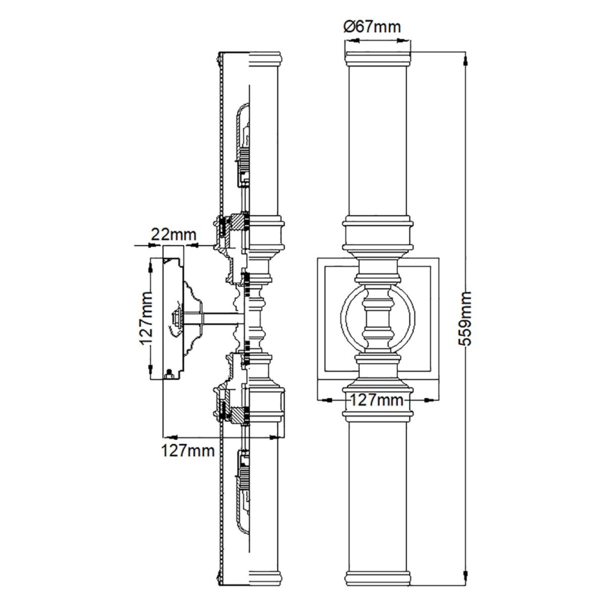 Elstead FE-PAYN-OR2-BATH - LED Kinkiet łazienkowy PAYNE 2xG9/3W/230V IP44
