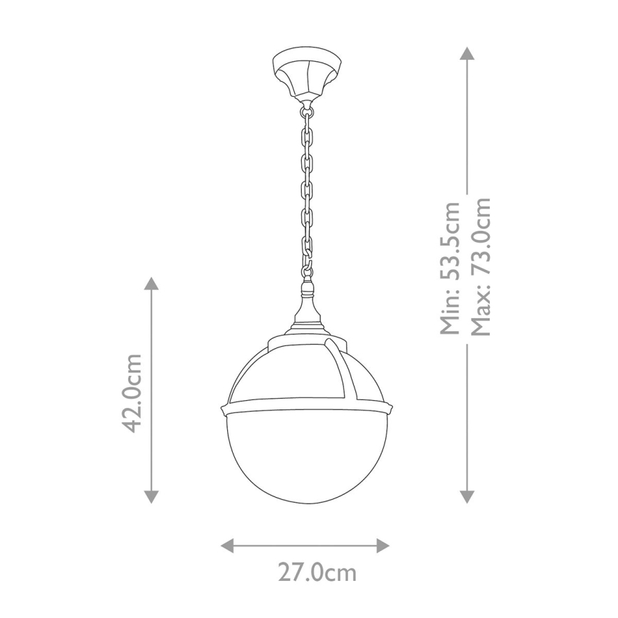 Elstead - Zewnętrzna lampa wisząca na łańcuchu GLENBEIGH 1xE27/60W/230V IP44
