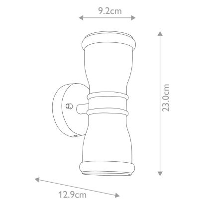 Elstead GZH-MALV - LED Kinkiet zewnętrzny MALVERN 2xGU10/7W/230V IP44