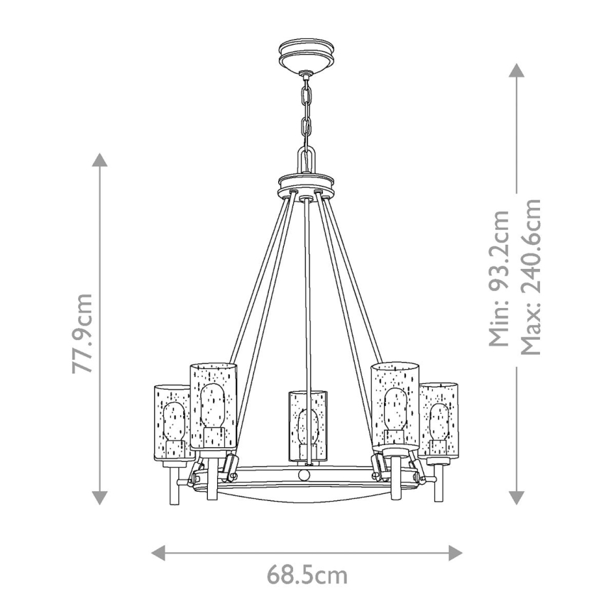 Elstead HK-COLLIER5 - Żyrandol na łańcuchu COLLIER 5xE27/100W/230V